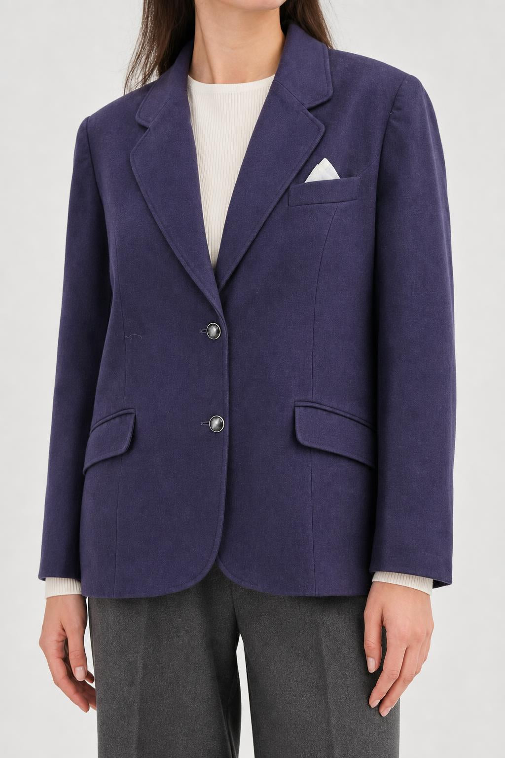 Blazer viola in lana Diana Bentall's vintage – Donna Taglia L