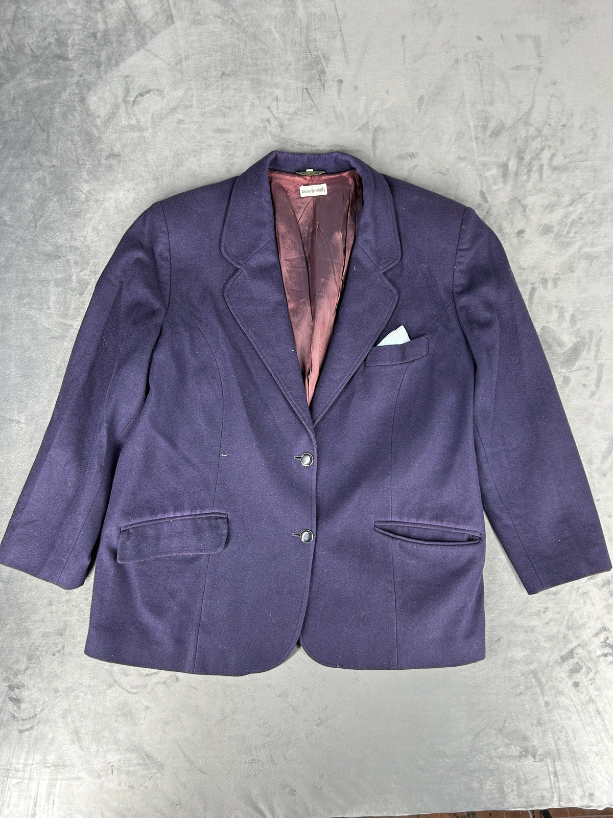Blazer viola in lana Diana Bentall's vintage – Donna Taglia L