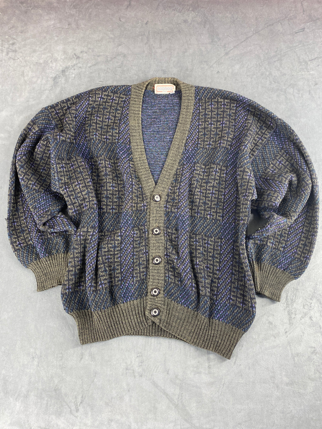 Cardigan in lana fantasia Rodrigo vintage – Uomo Taglia L (IT 50)