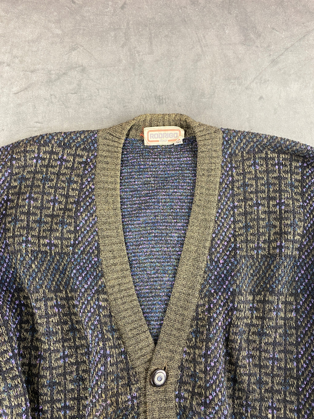 Cardigan in lana fantasia Rodrigo vintage – Uomo Taglia L (IT 50)