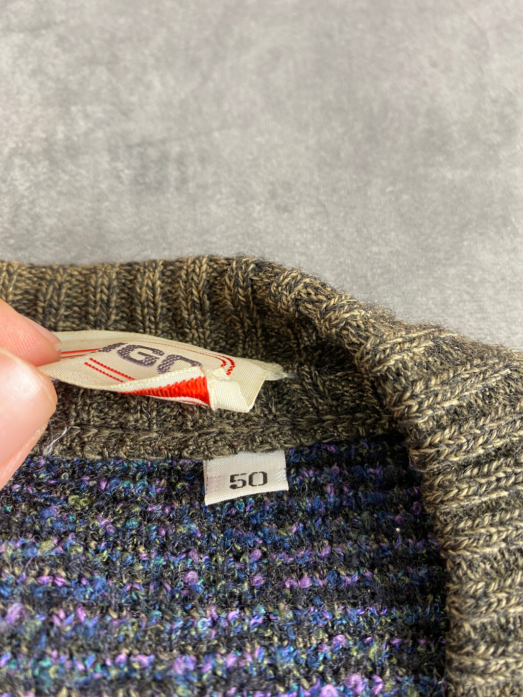 Cardigan in lana fantasia Rodrigo vintage – Uomo Taglia L (IT 50)