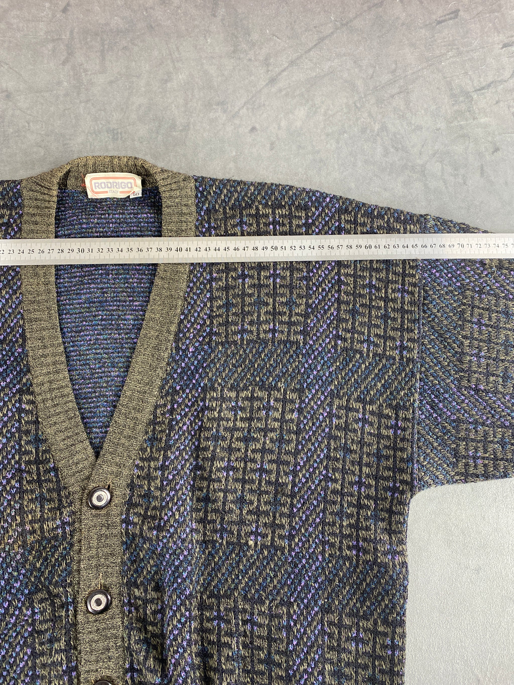 Cardigan in lana fantasia Rodrigo vintage – Uomo Taglia L (IT 50)