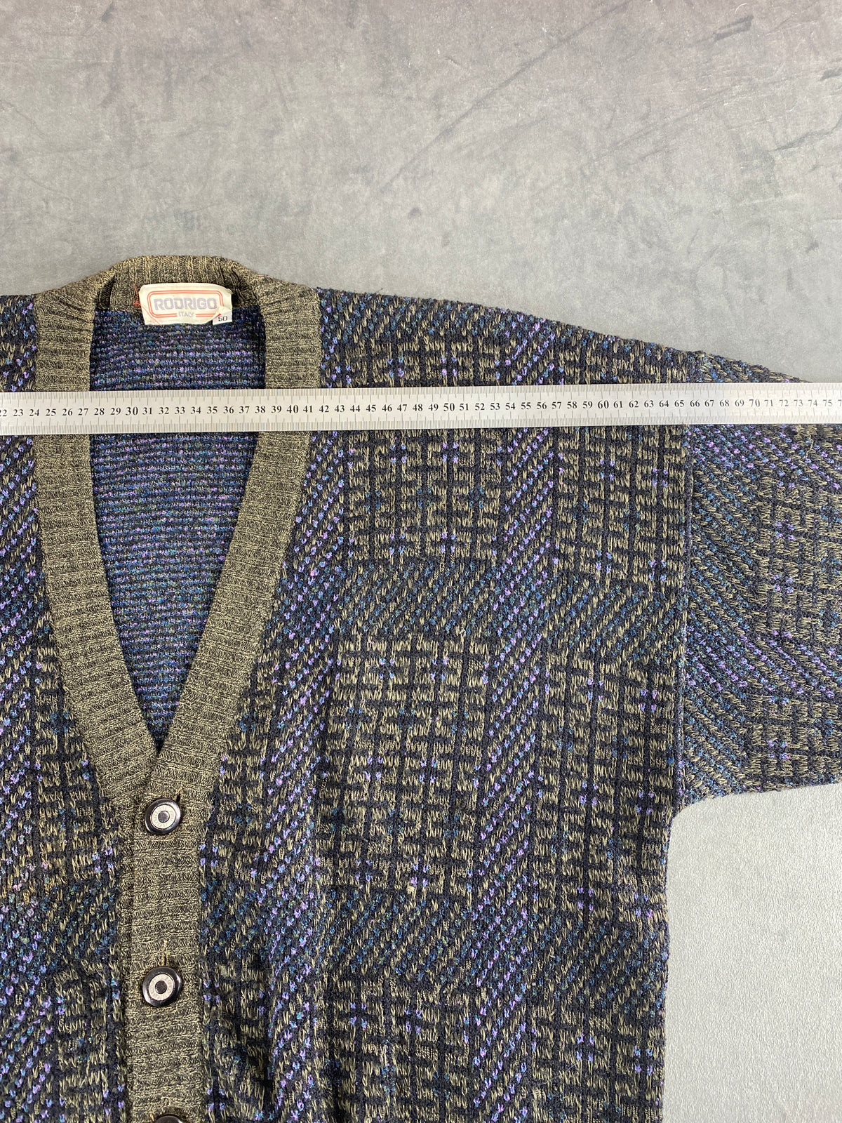 Cardigan in lana fantasia Rodrigo vintage – Uomo Taglia L (IT 50)