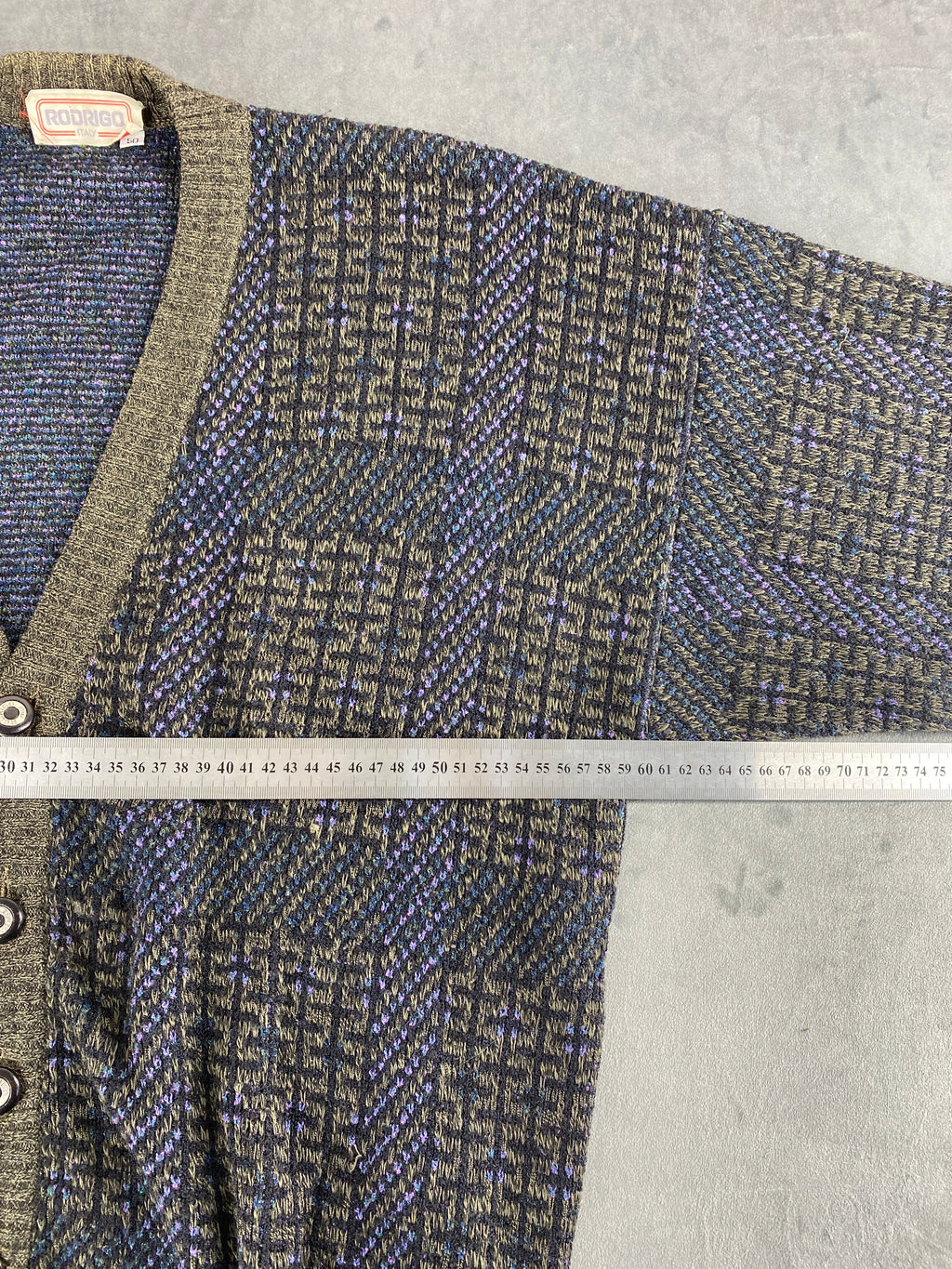 Cardigan in lana fantasia Rodrigo vintage – Uomo Taglia L (IT 50)
