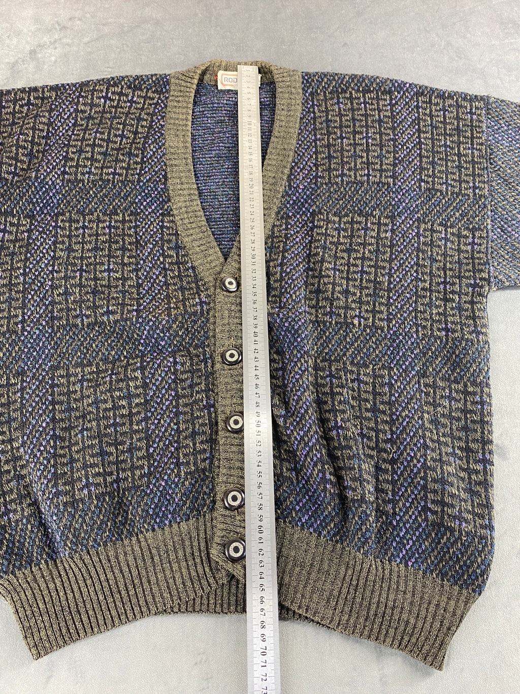 Cardigan in lana fantasia Rodrigo vintage – Uomo Taglia L (IT 50)