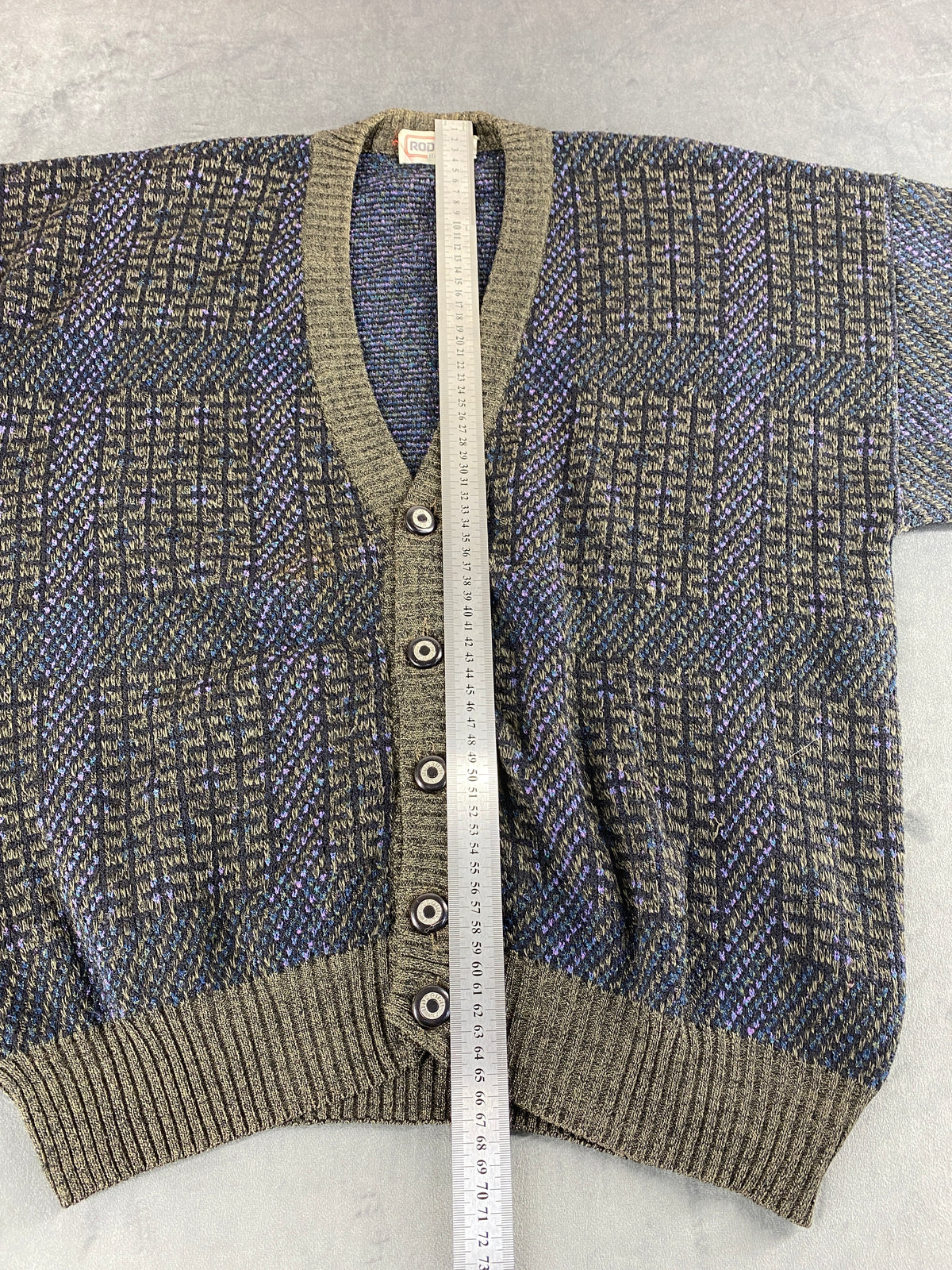 Cardigan in lana fantasia Rodrigo vintage – Uomo Taglia L (IT 50)