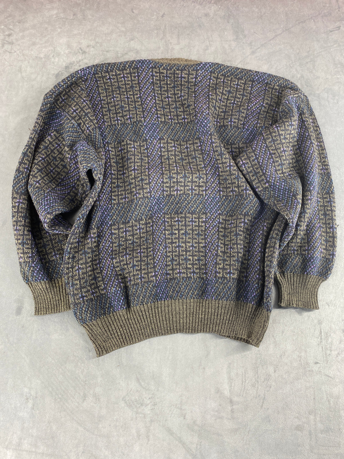 Cardigan in lana fantasia Rodrigo vintage – Uomo Taglia L (IT 50)