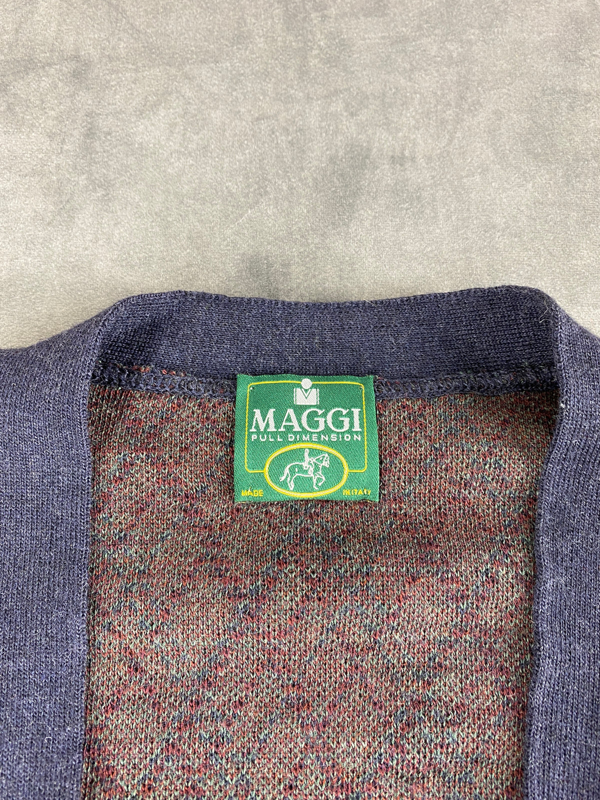 Cardigan in lana a rombi Maggi vintage – Uomo Taglia L