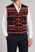 Gilet in lana a fantasia etnica Anthology vintage – Uomo Taglia M (IT 48)