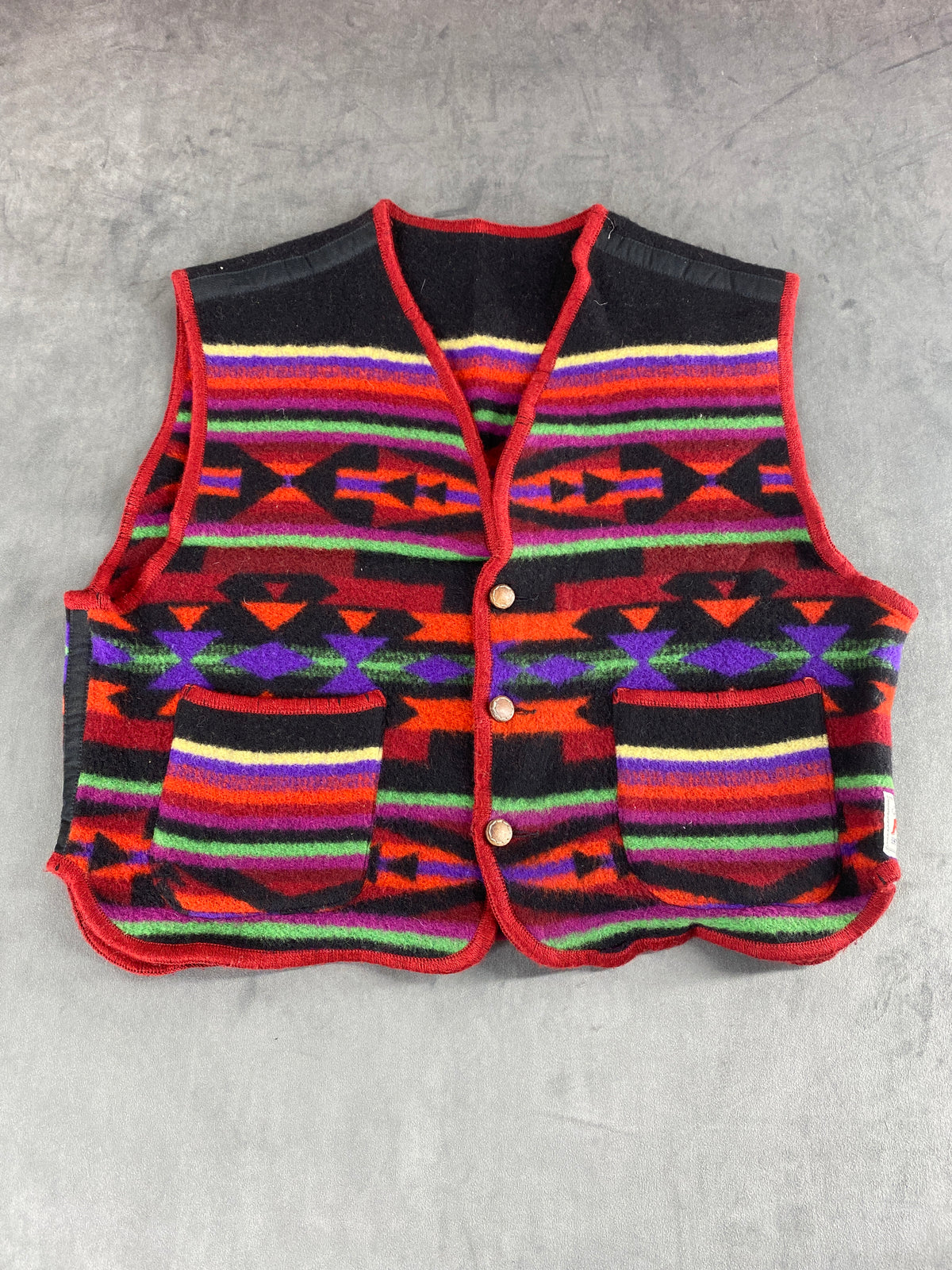 Gilet in lana a fantasia etnica Anthology vintage – Uomo Taglia M (IT 48)