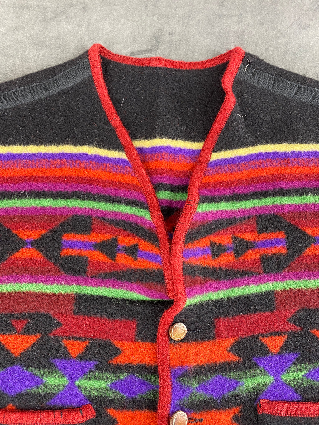 Gilet in lana a fantasia etnica Anthology vintage – Uomo Taglia M (IT 48)