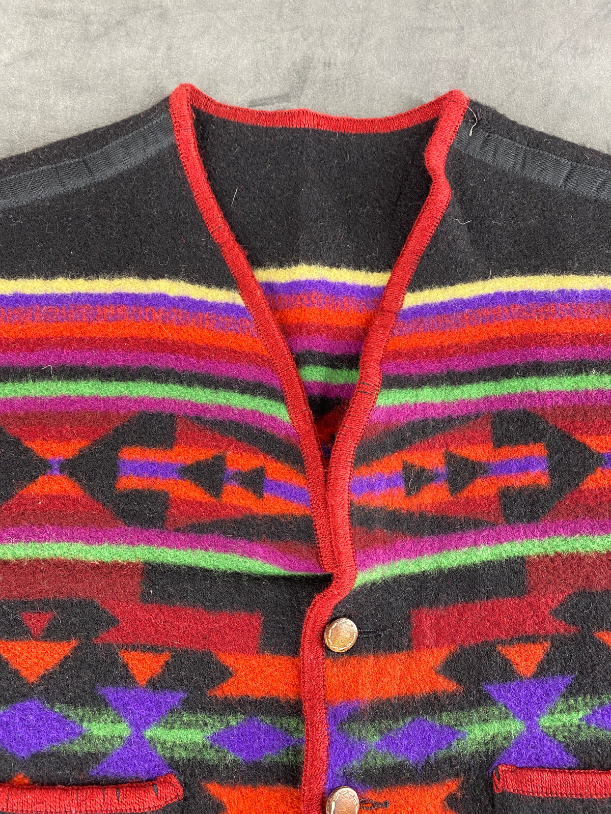 Gilet in lana a fantasia etnica Anthology vintage – Uomo Taglia M (IT 48)