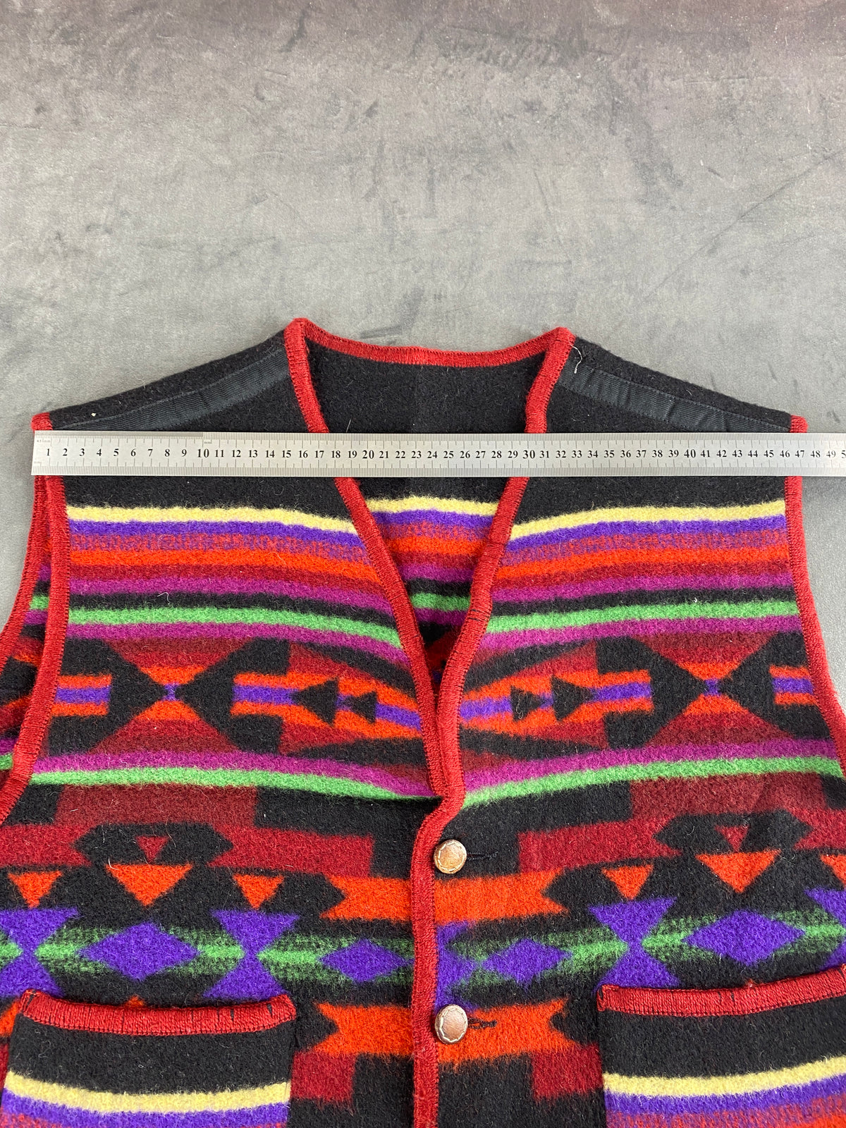 Gilet in lana a fantasia etnica Anthology vintage – Uomo Taglia M (IT 48)
