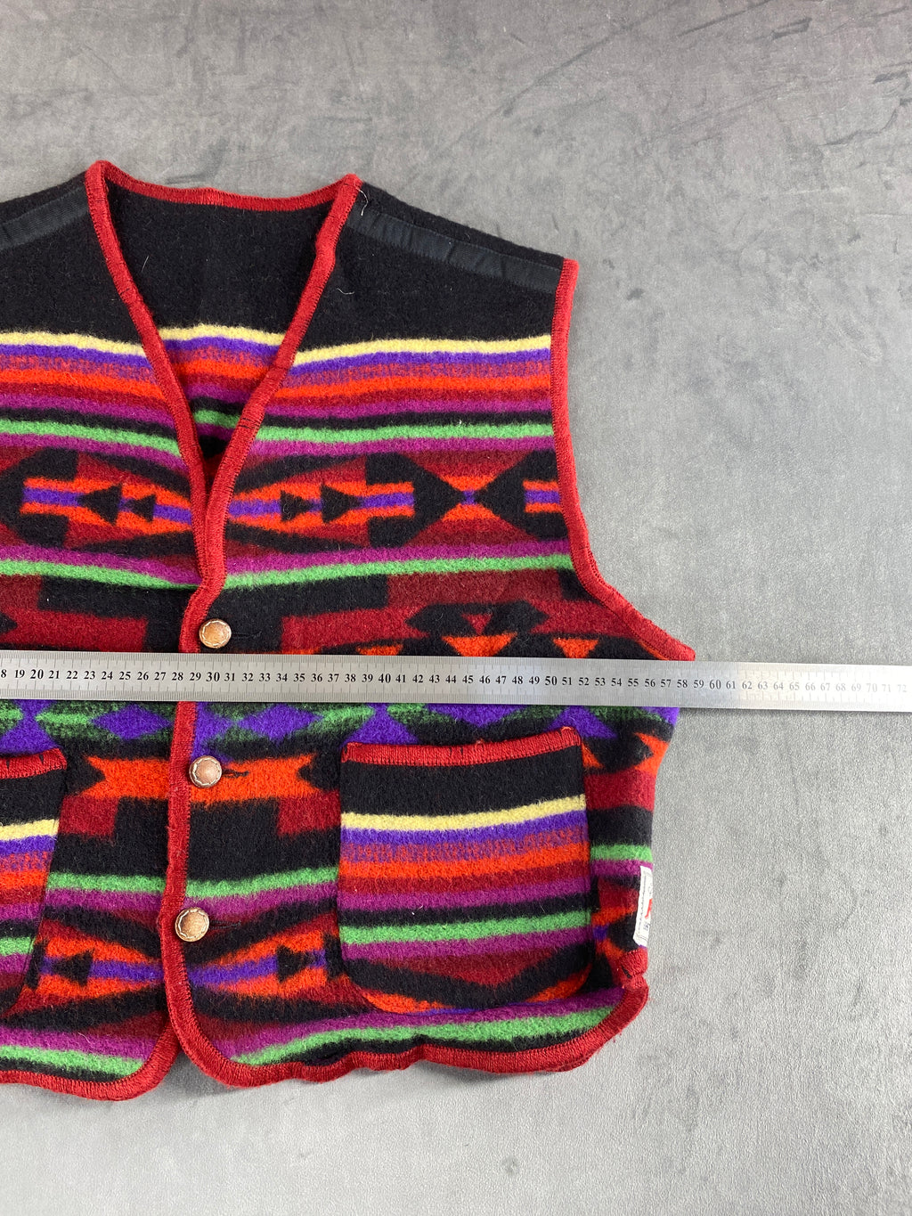 Gilet in lana a fantasia etnica Anthology vintage – Uomo Taglia M (IT 48)