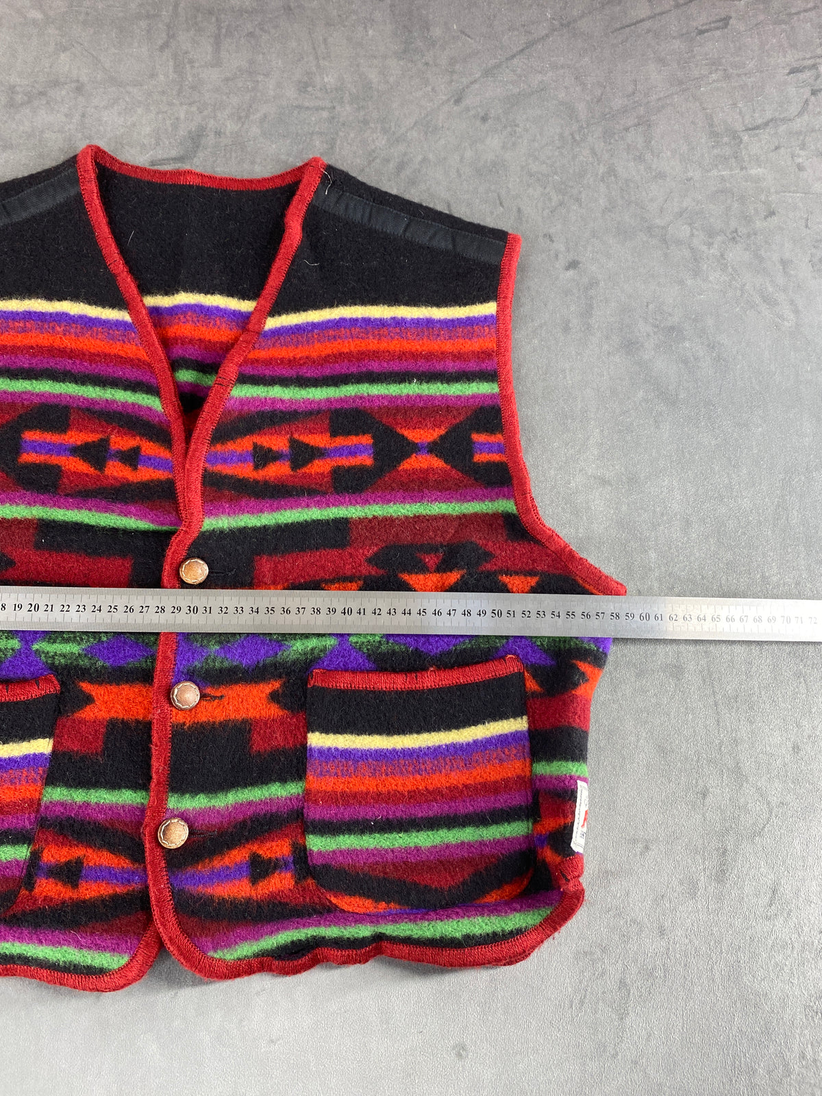 Gilet in lana a fantasia etnica Anthology vintage – Uomo Taglia M (IT 48)