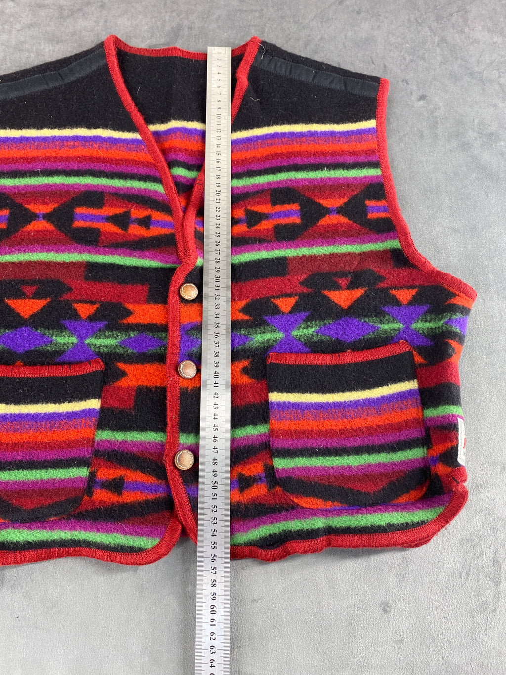 Gilet in lana a fantasia etnica Anthology vintage – Uomo Taglia M (IT 48)