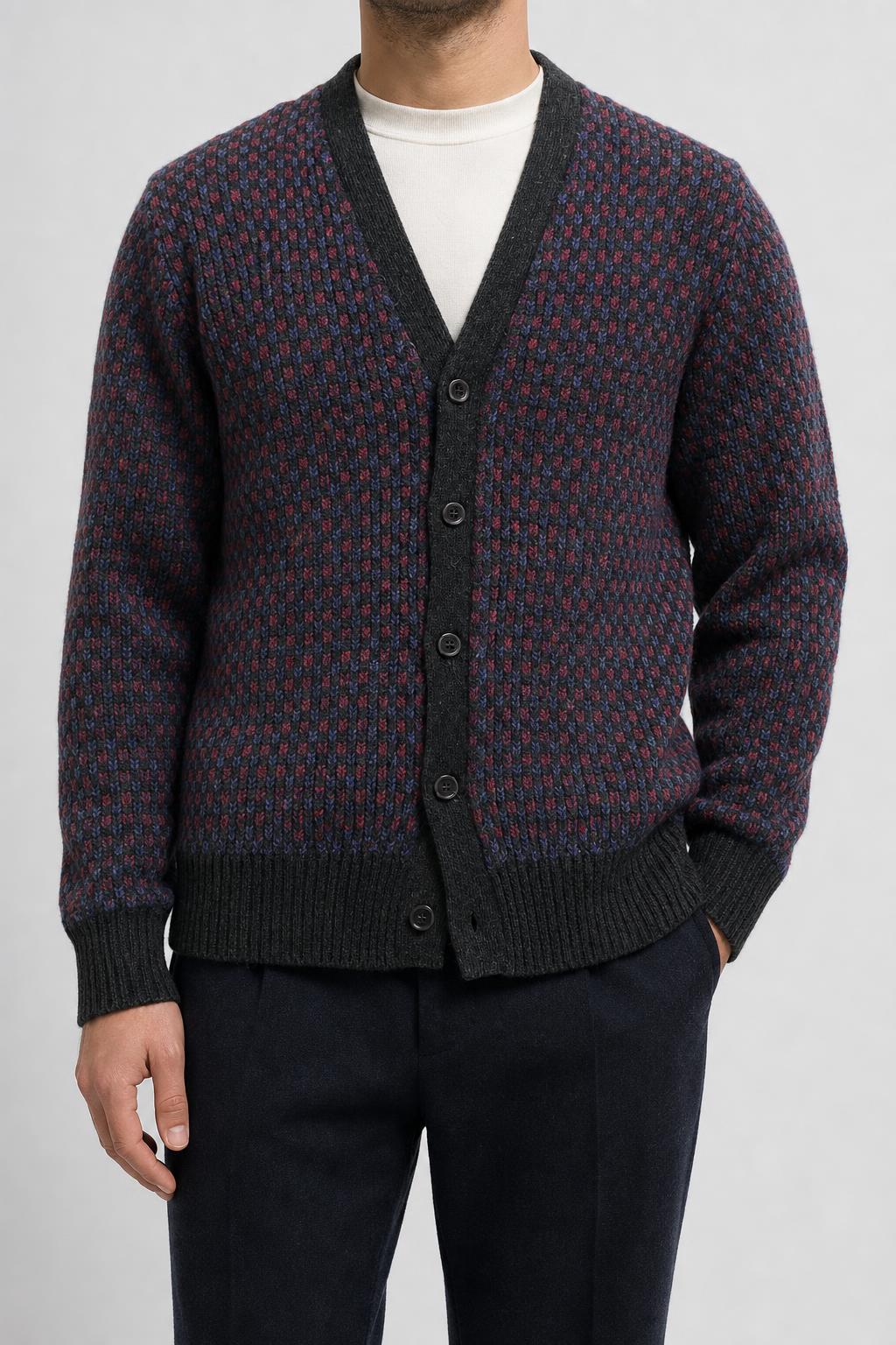 Cardigan in lana Shetland Robe di Kappa vintage – Uomo Taglia M (IT 48)