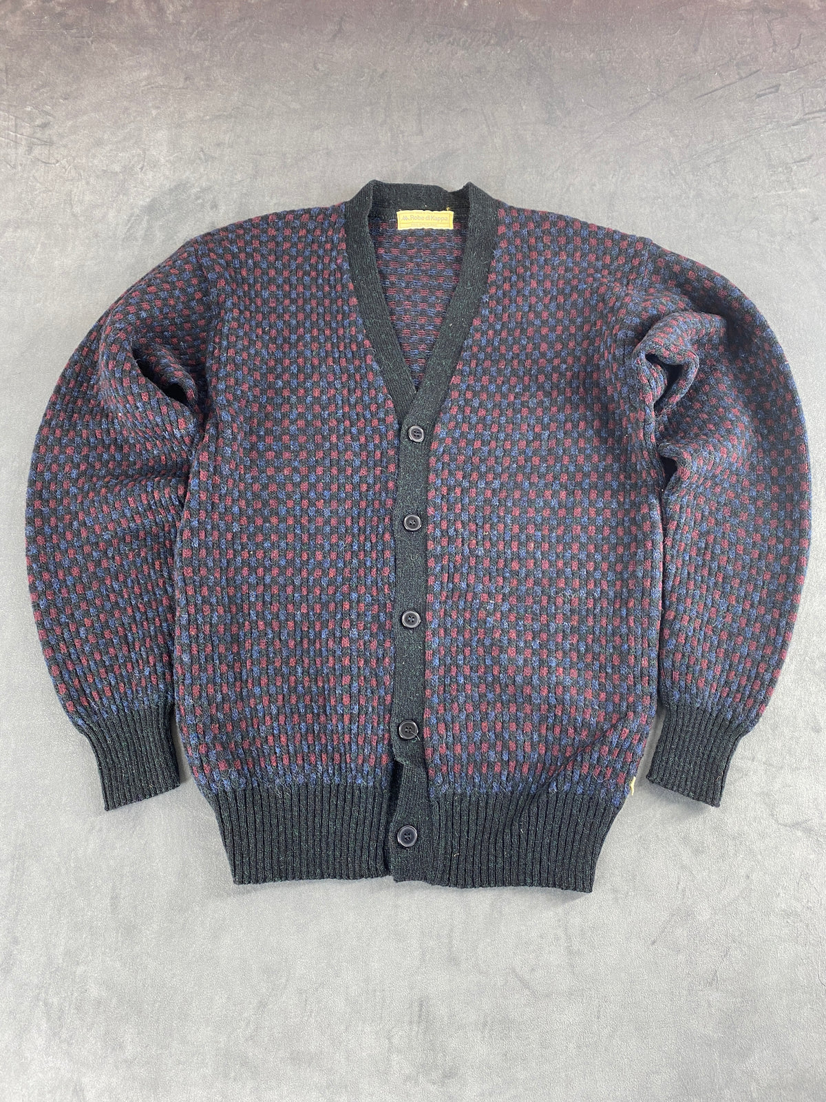 Cardigan in lana Shetland Robe di Kappa vintage – Uomo Taglia M (IT 48)