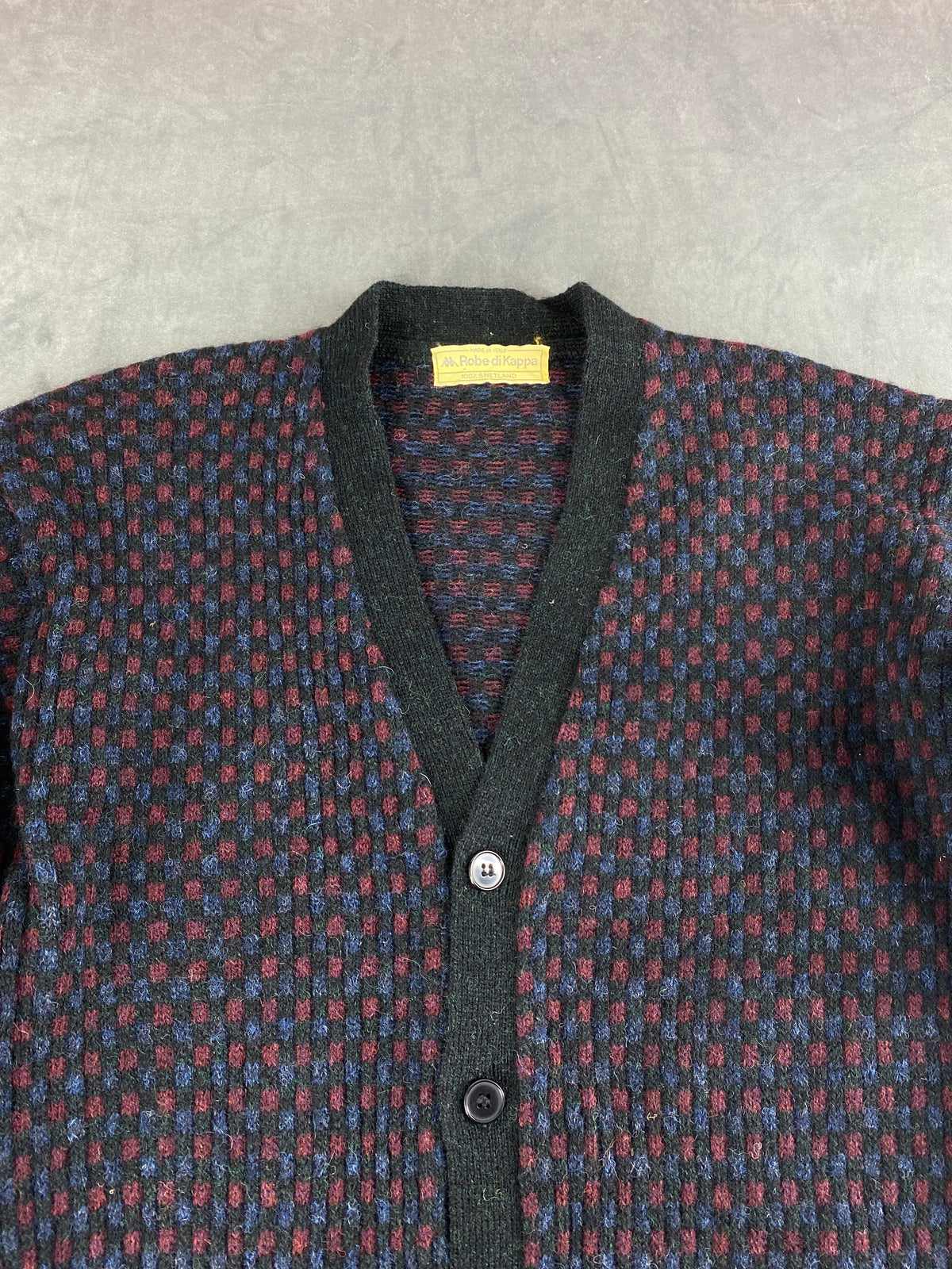 Cardigan in lana Shetland Robe di Kappa vintage – Uomo Taglia M (IT 48)