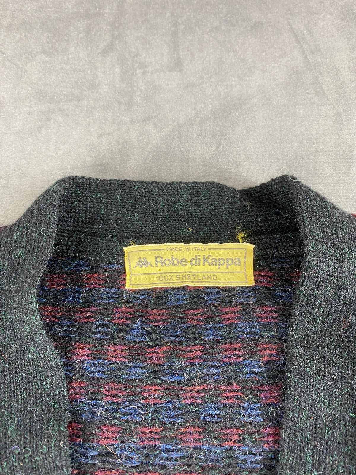 Cardigan in lana Shetland Robe di Kappa vintage – Uomo Taglia M (IT 48)