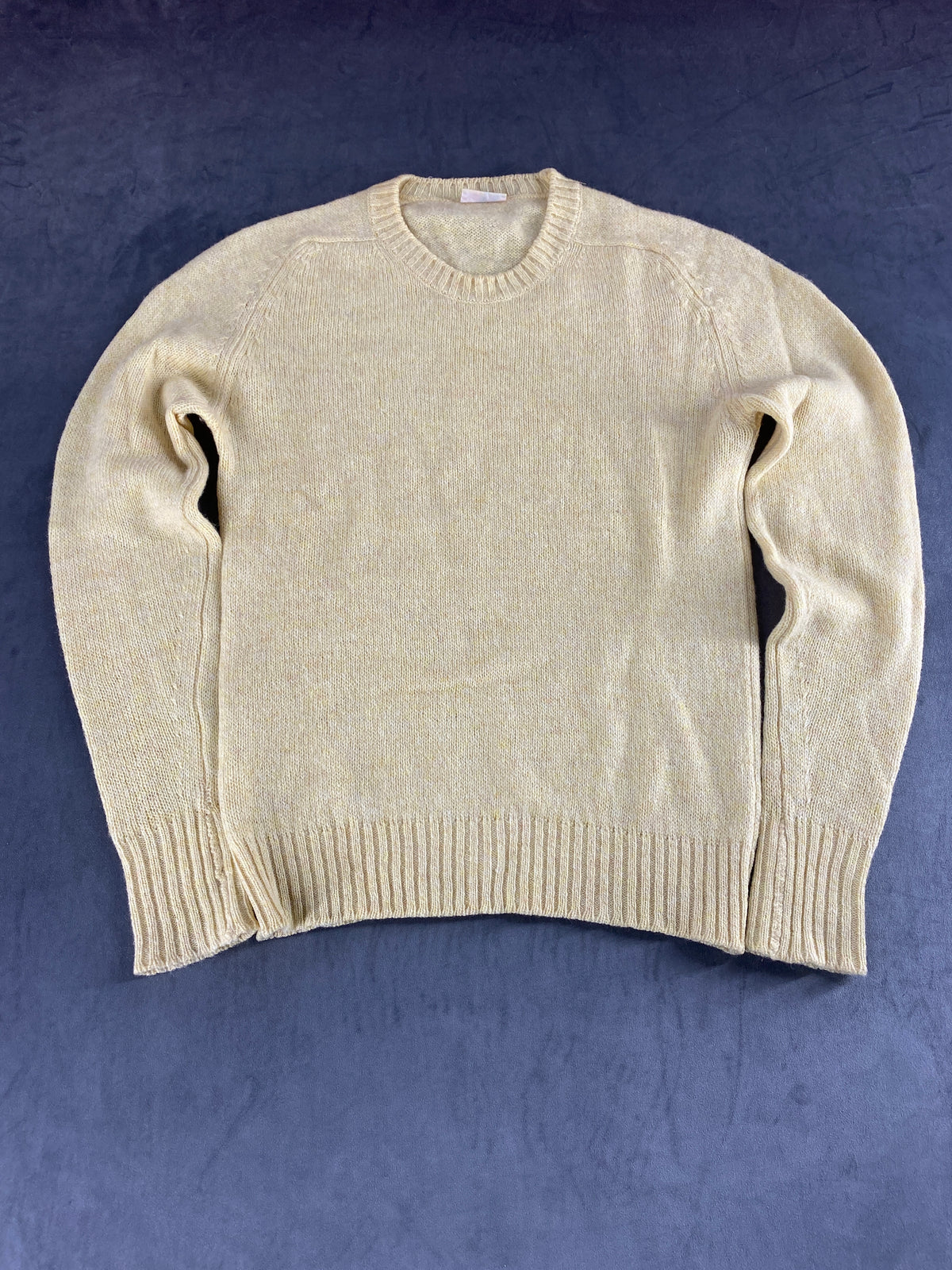 Maglione girocollo lana Shetland panna vintage – Donna Taglia XL