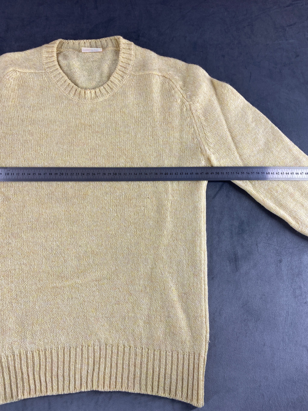 Maglione girocollo lana Shetland panna vintage – Donna Taglia XL