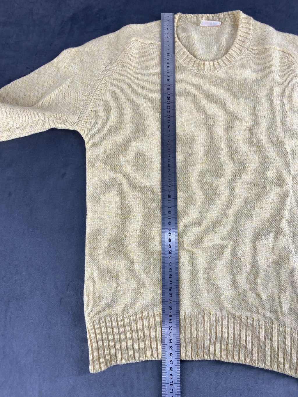Maglione girocollo lana Shetland panna vintage – Donna Taglia XL