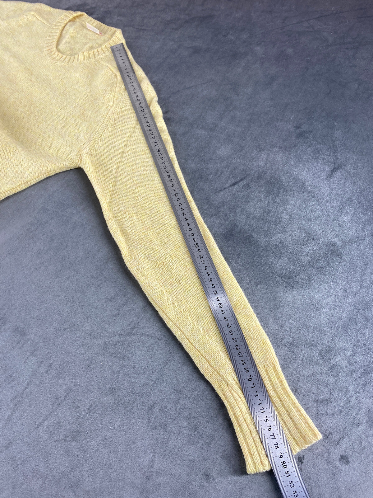 Maglione girocollo lana Shetland panna vintage – Donna Taglia XL