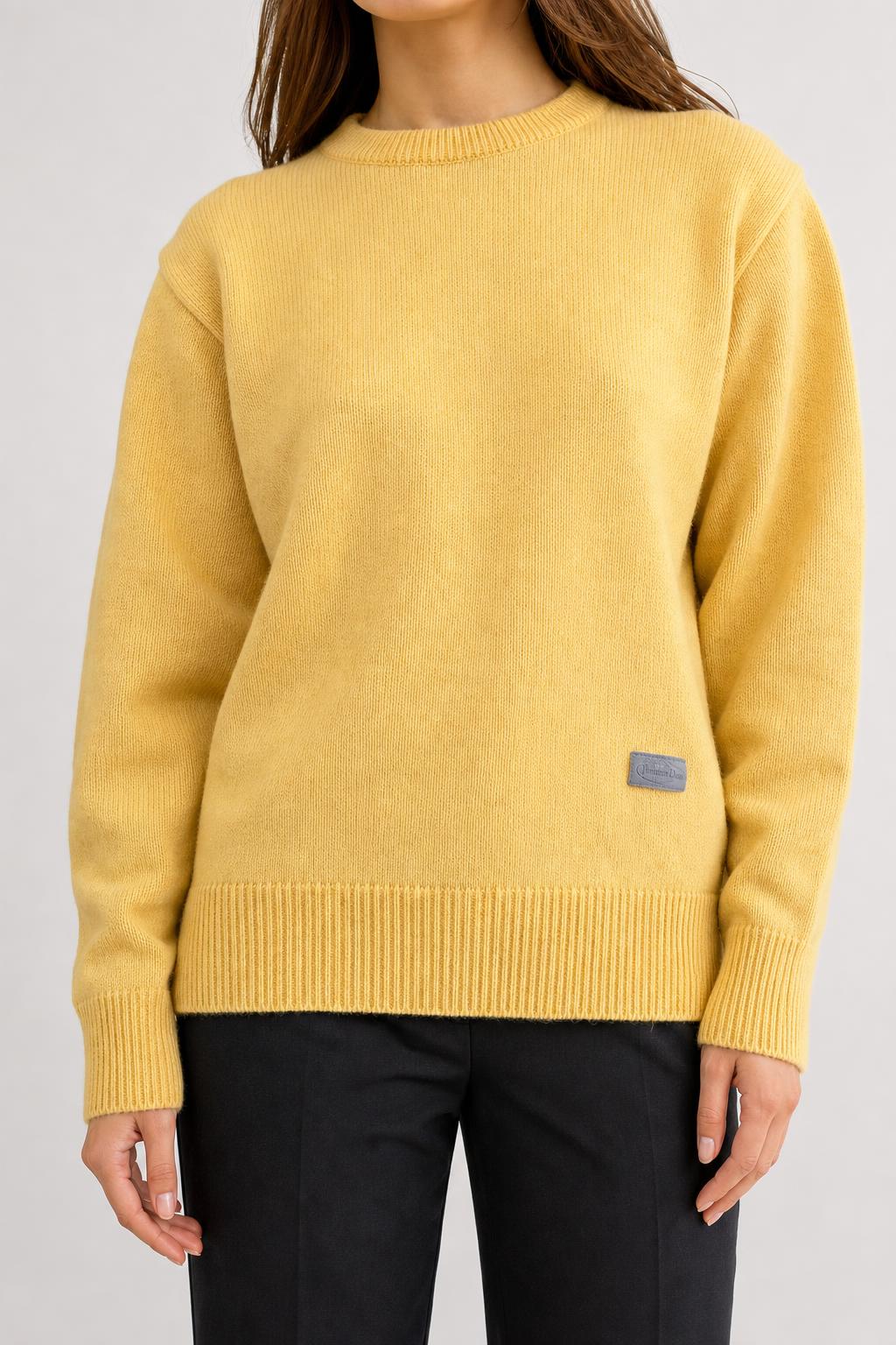 Maglione girocollo lana Fruit of the Loom senape vintage – Donna Taglia L