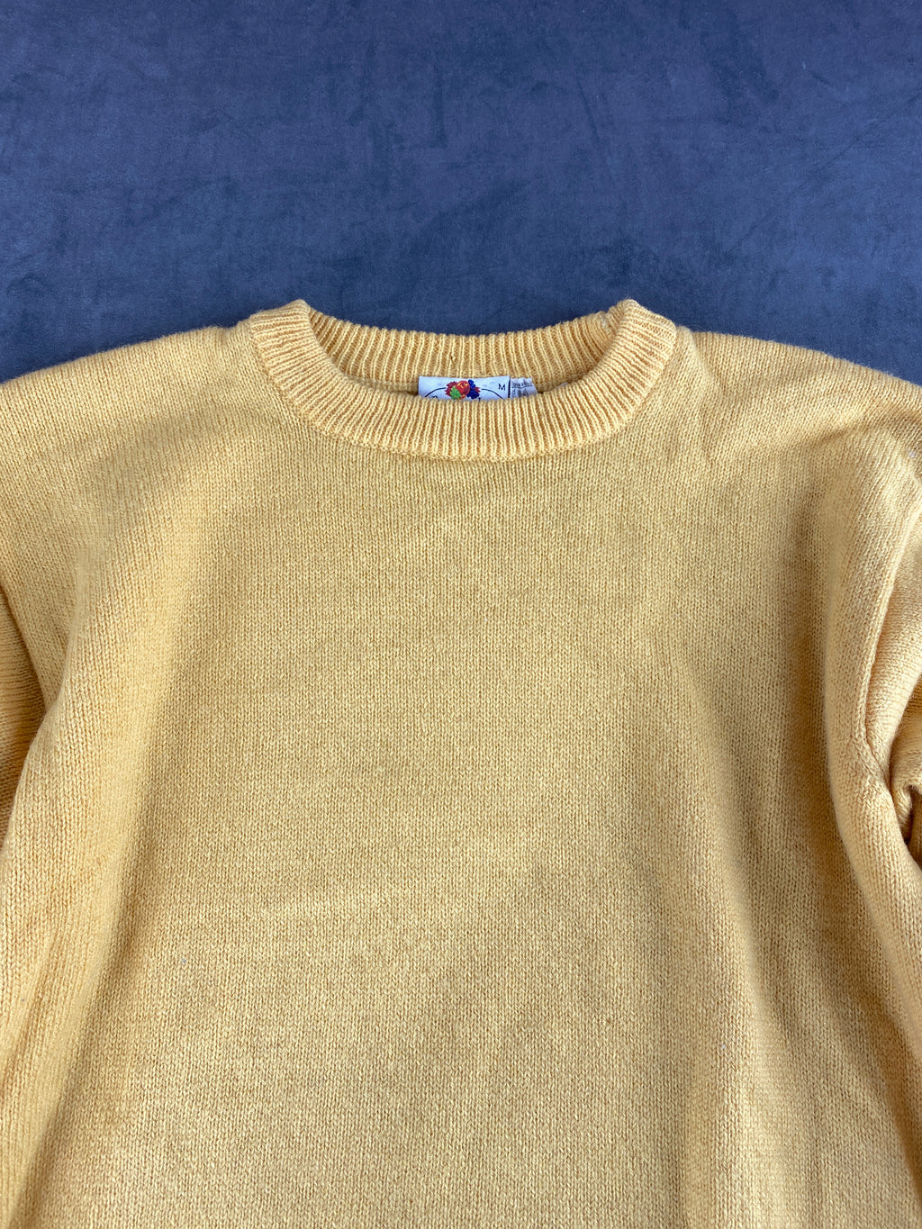Maglione girocollo lana Fruit of the Loom senape vintage – Donna Taglia L