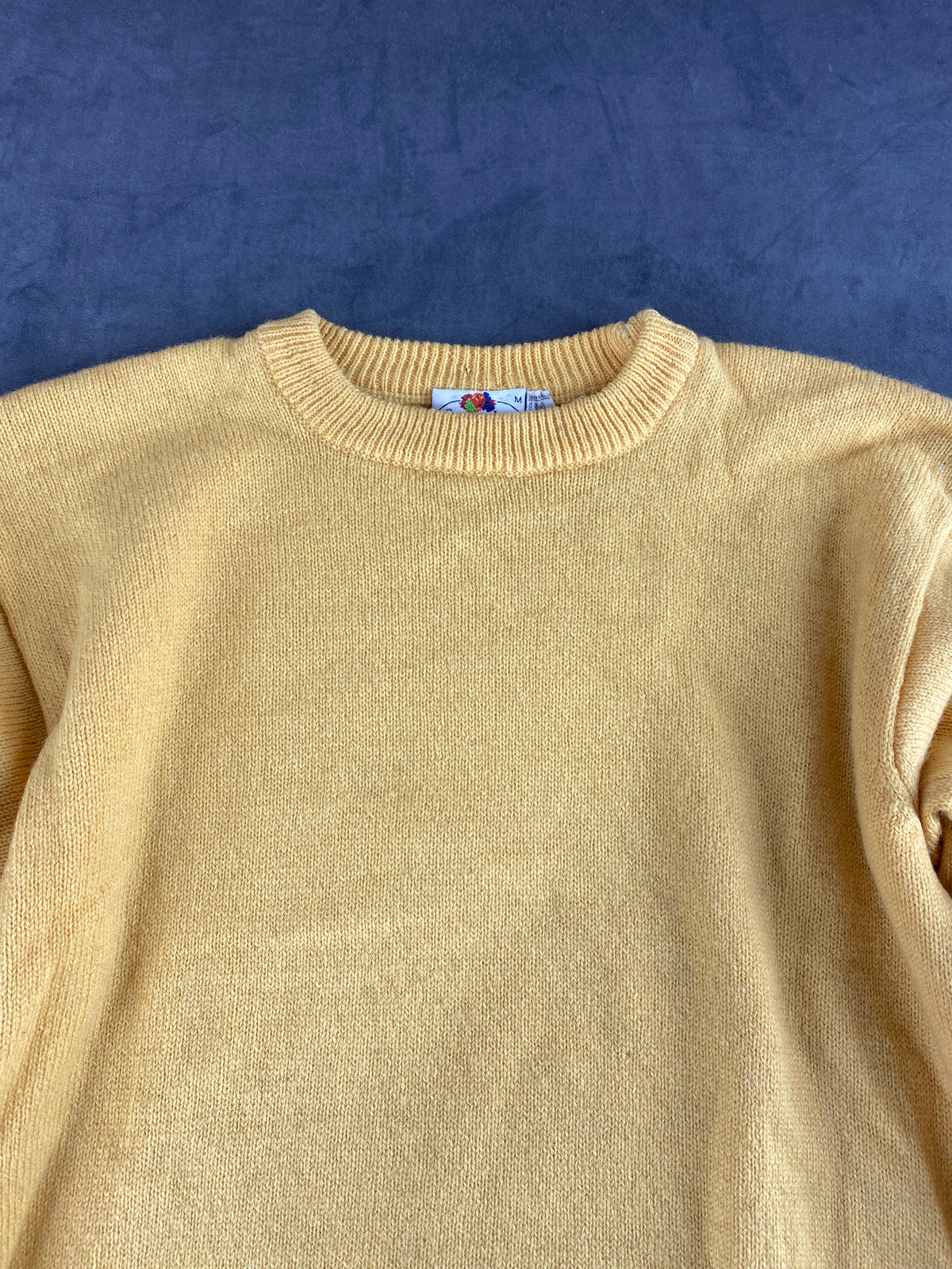 Maglione girocollo lana Fruit of the Loom senape vintage – Donna Taglia L