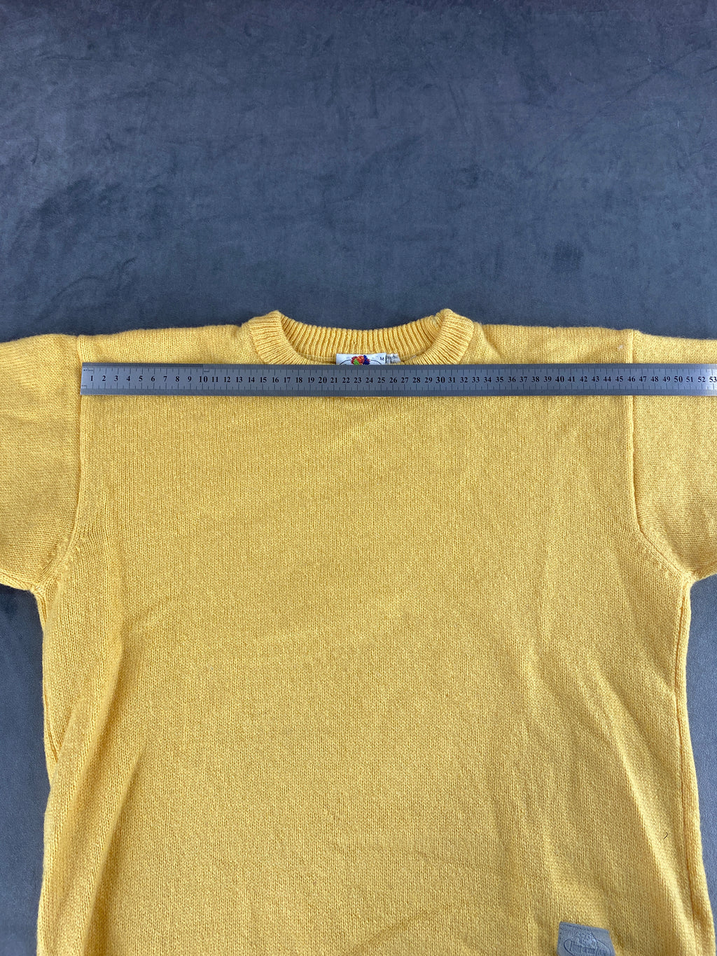 Maglione girocollo lana Fruit of the Loom senape vintage – Donna Taglia L