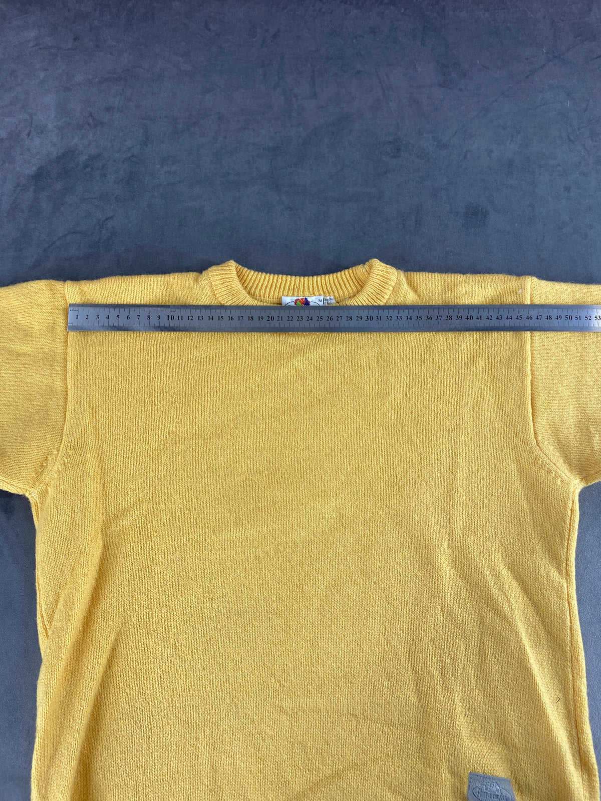 Maglione girocollo lana Fruit of the Loom senape vintage – Donna Taglia L