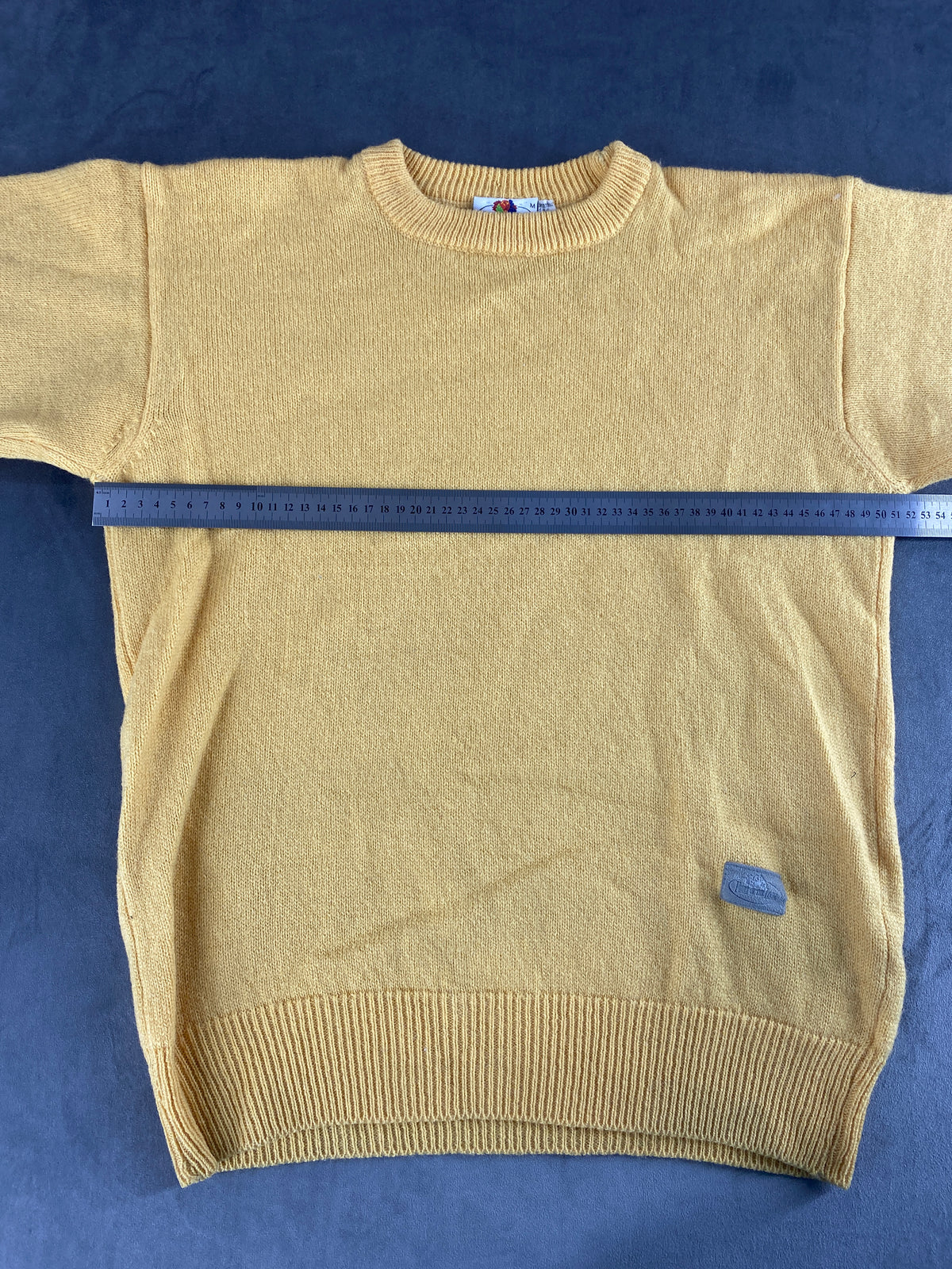 Maglione girocollo lana Fruit of the Loom senape vintage – Donna Taglia L