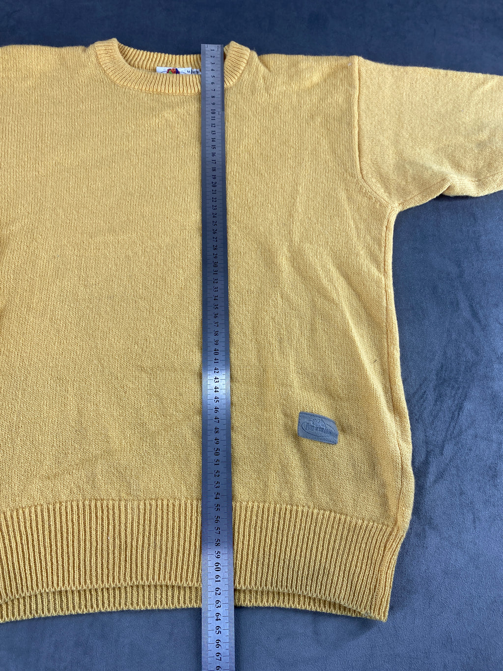 Maglione girocollo lana Fruit of the Loom senape vintage – Donna Taglia L