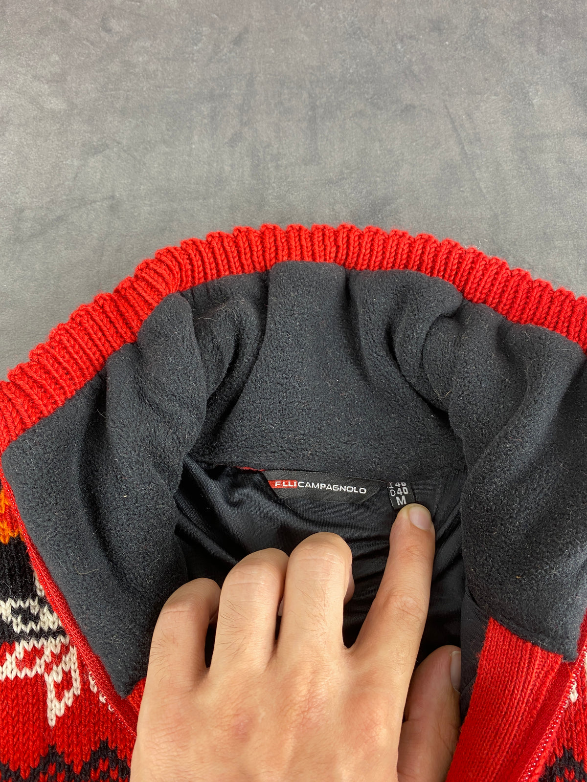 Cardigan zip norvegese in lana con renne Marc Campagnolo vintage – Uomo Taglia M
