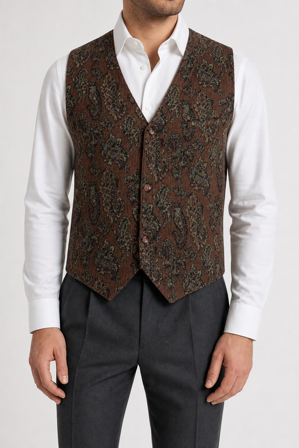 Gilet paisley marrone Touch Me vintage – Uomo Taglia M