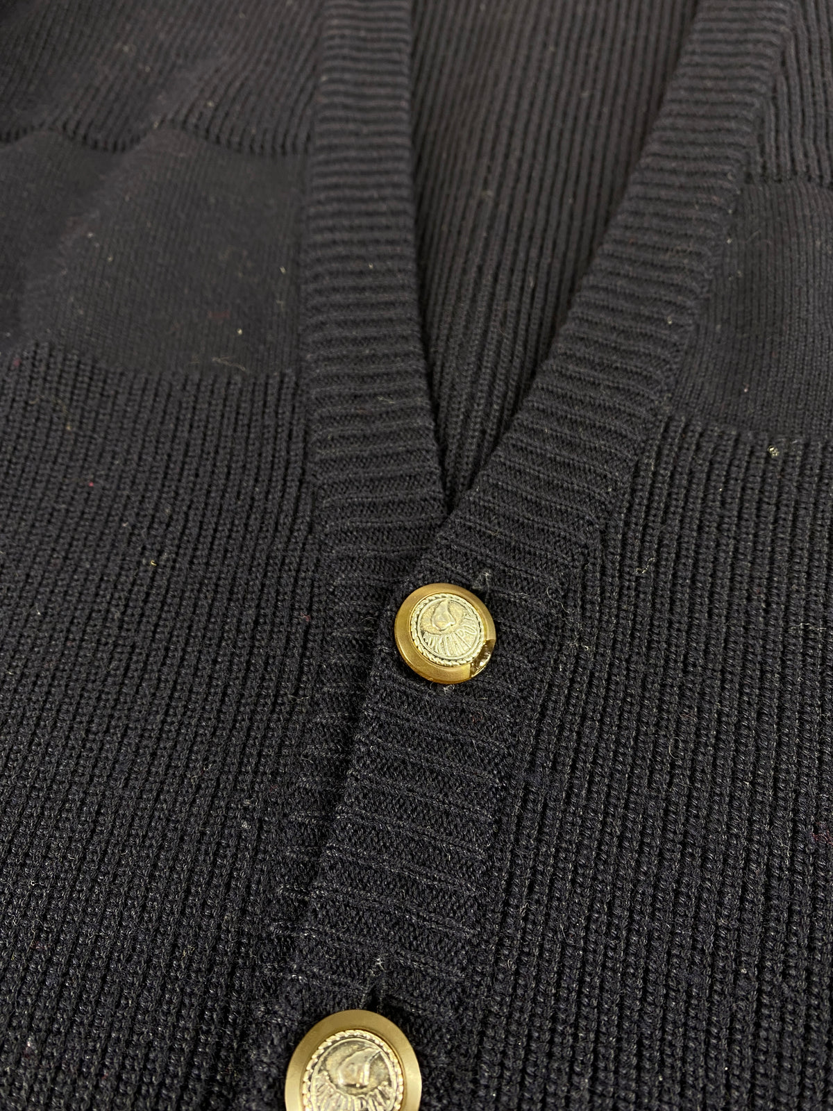 Cardigan in maglia blu navy North Pole vintage – Uomo Taglia XL