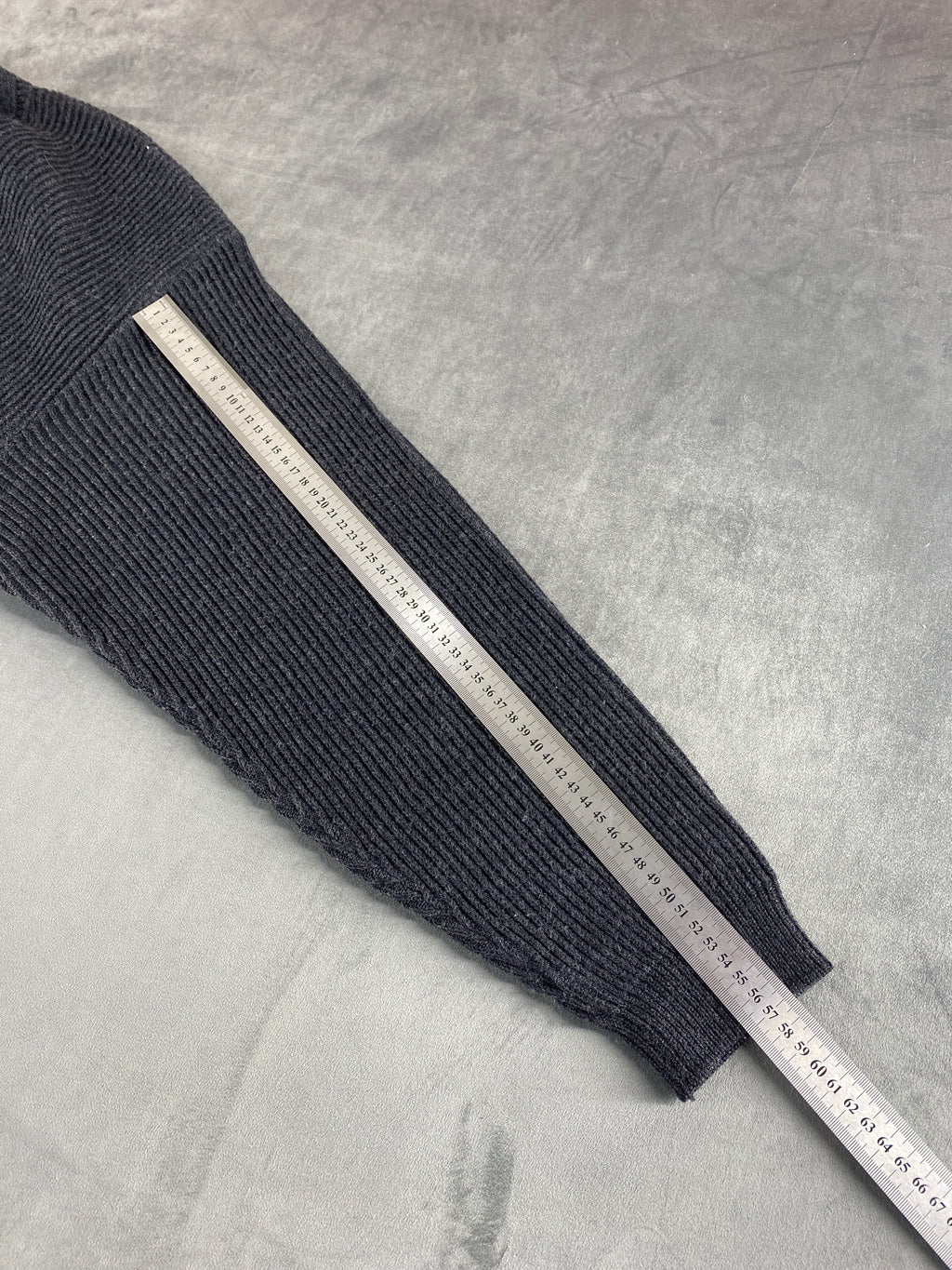 Cardigan in maglia grigio antracite a coste vintage – Uomo Taglia XL