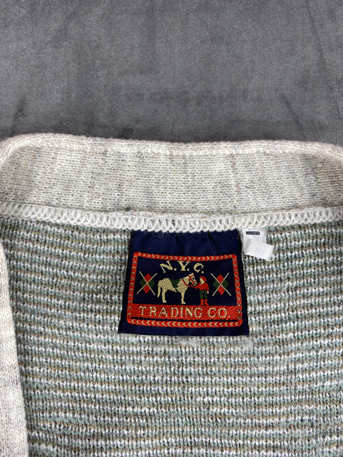Cardigan in lana a fantasia etnica NYC Trading vintage – Uomo Taglia M (IT 50)