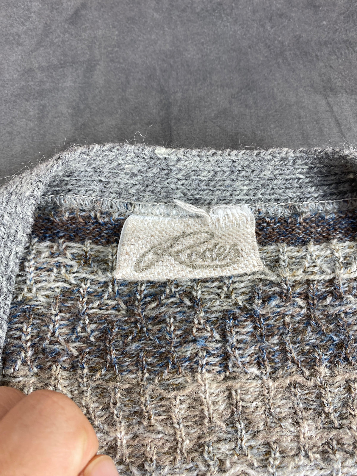 Cardigan in lana e alpaca a fantasia nordica Roses vintage – Uomo Taglia XL