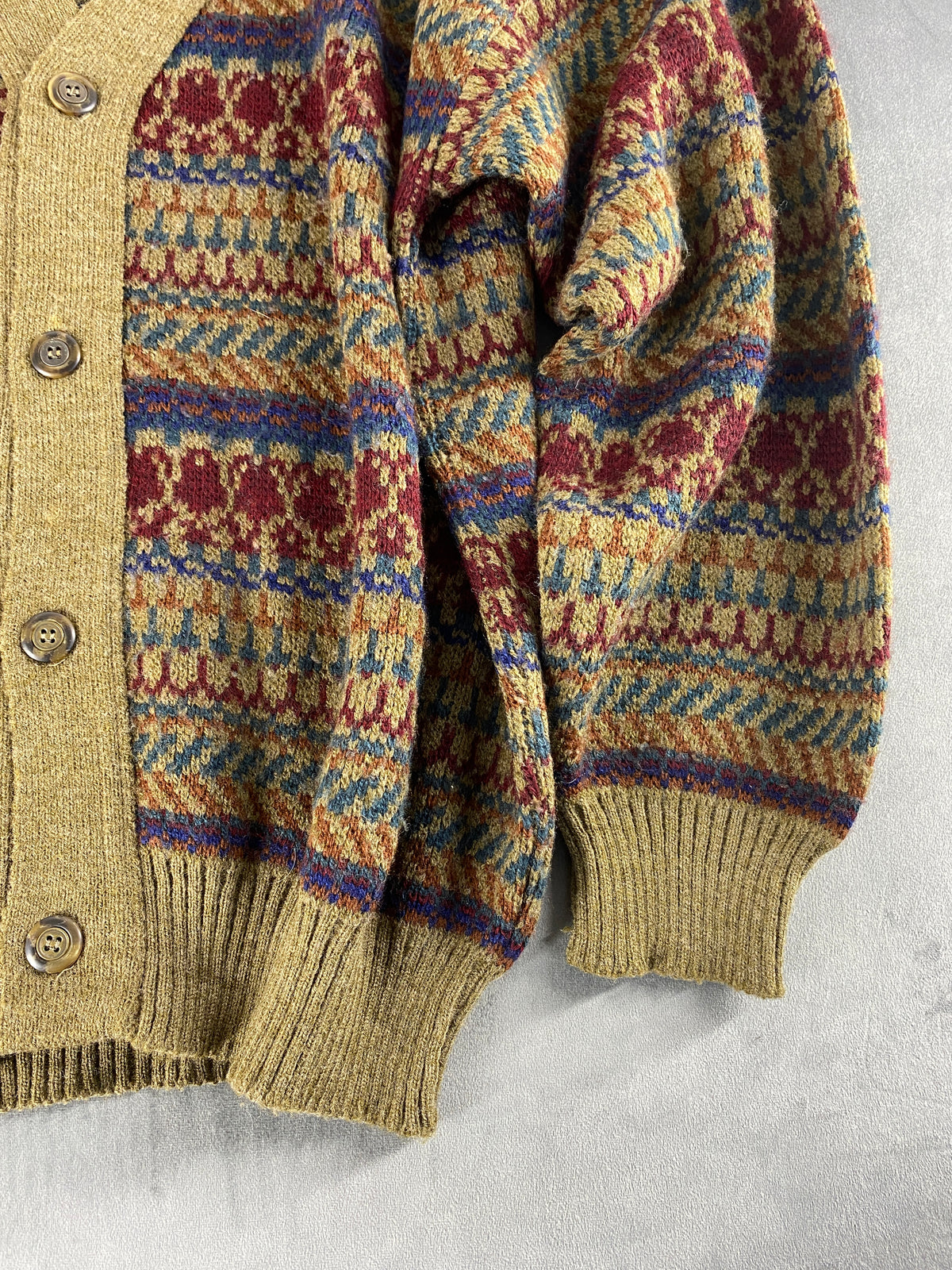 Cardigan in lana a fantasia fair-isle Janzen vintage – Uomo Taglia L