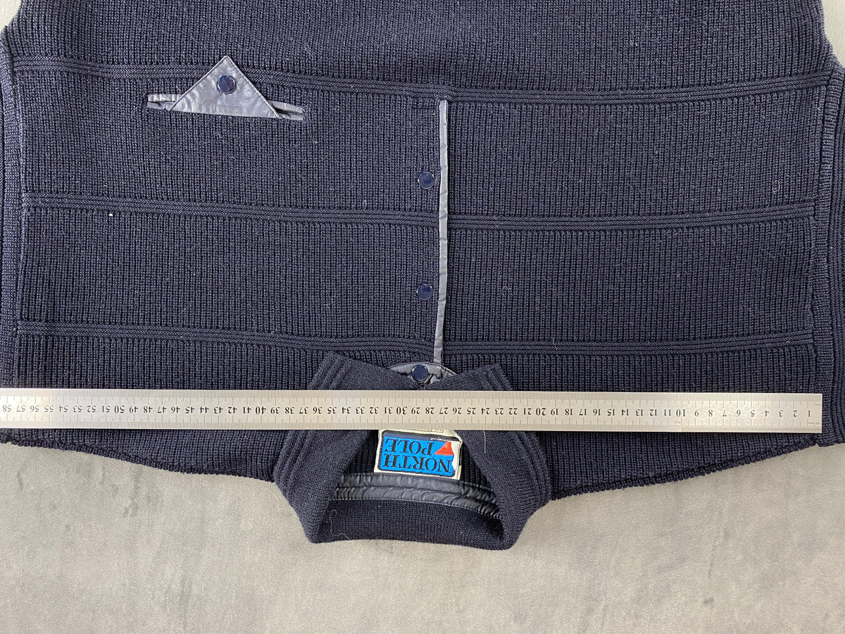Maglione polo in maglia blu navy North Pole vintage – Uomo Taglia XL