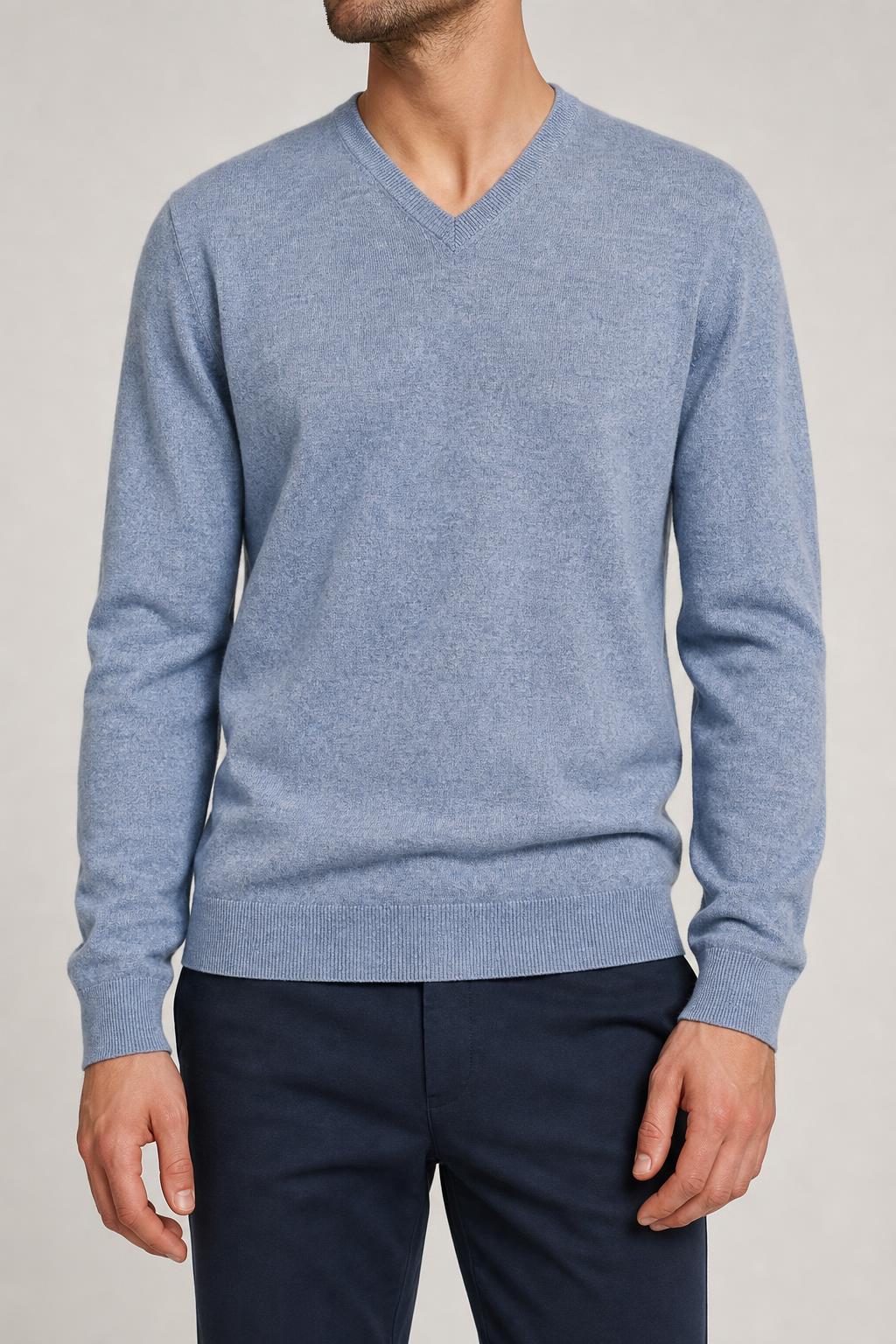 Maglione scollo a V in maglia azzurro Roipan vintage – Uomo Taglia L