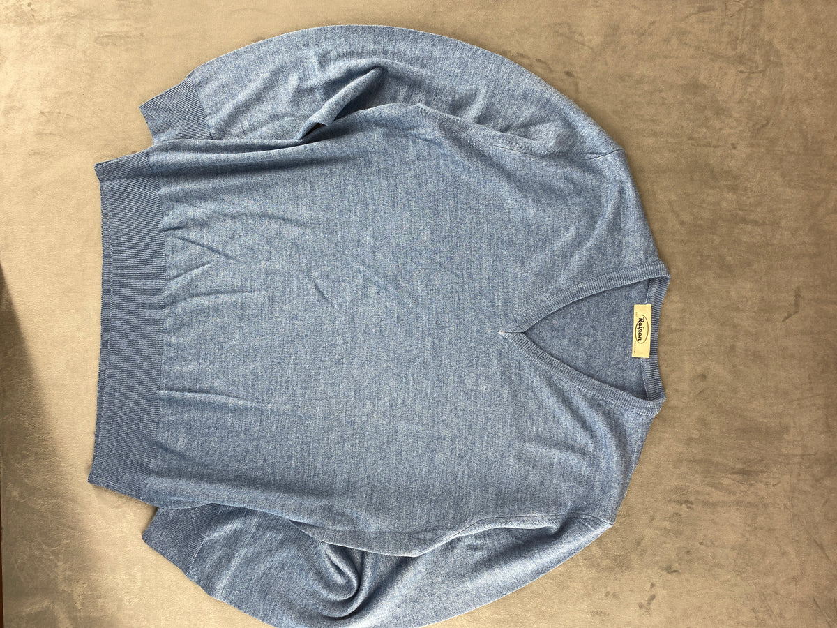 Maglione scollo a V in maglia azzurro Roipan vintage – Uomo Taglia L