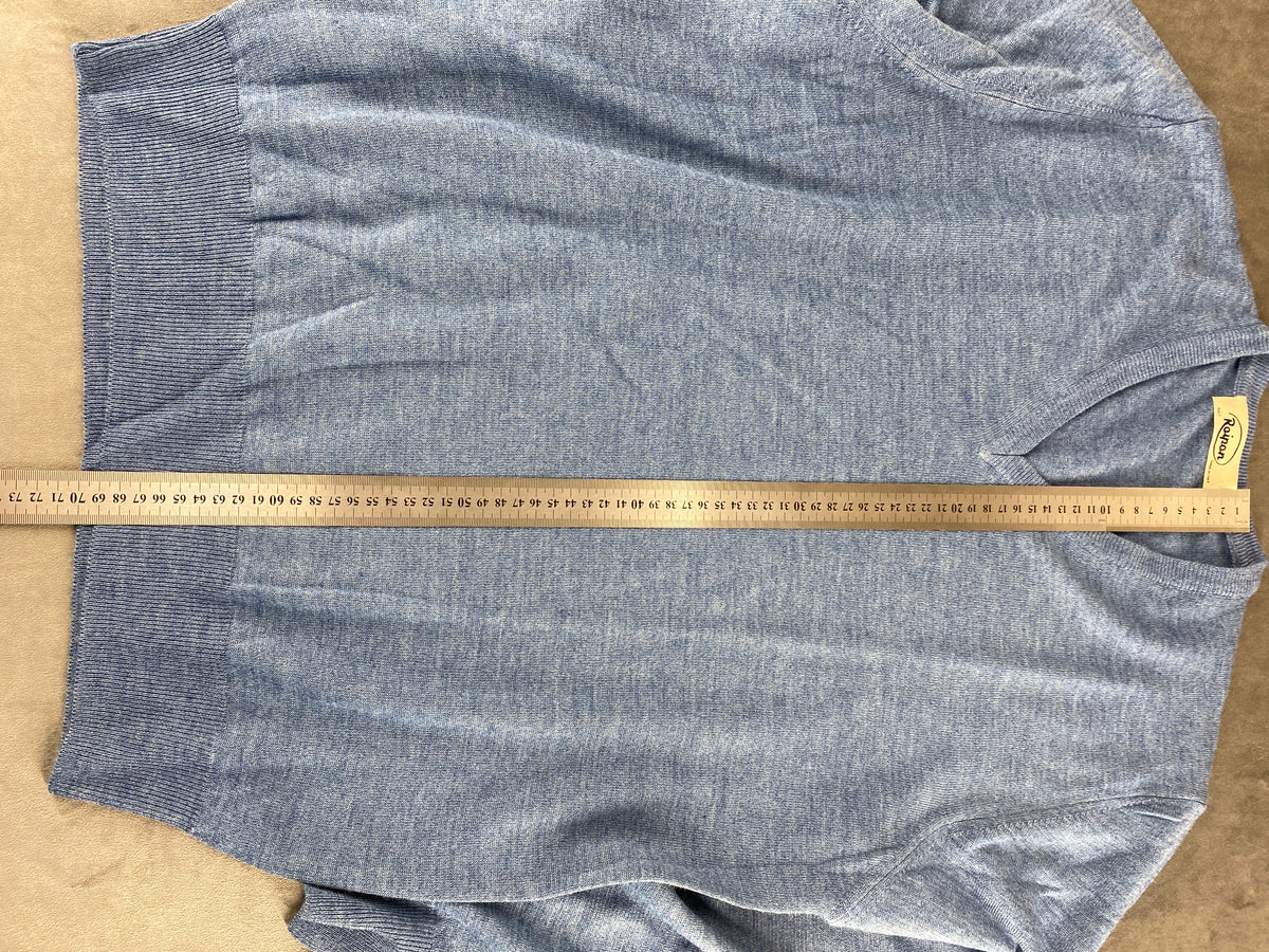Maglione scollo a V in maglia azzurro Roipan vintage – Uomo Taglia L