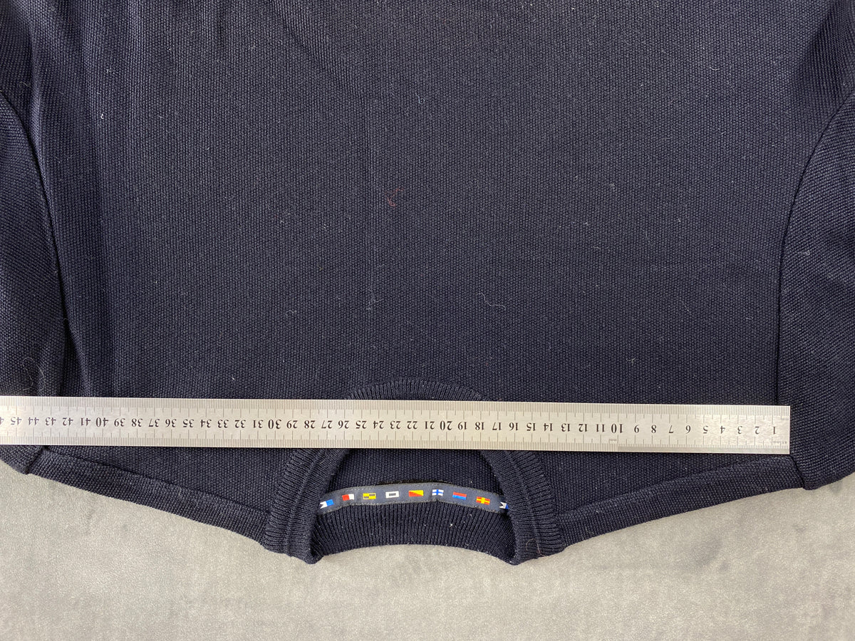 Maglione girocollo in maglia blu navy vintage – Uomo Taglia L