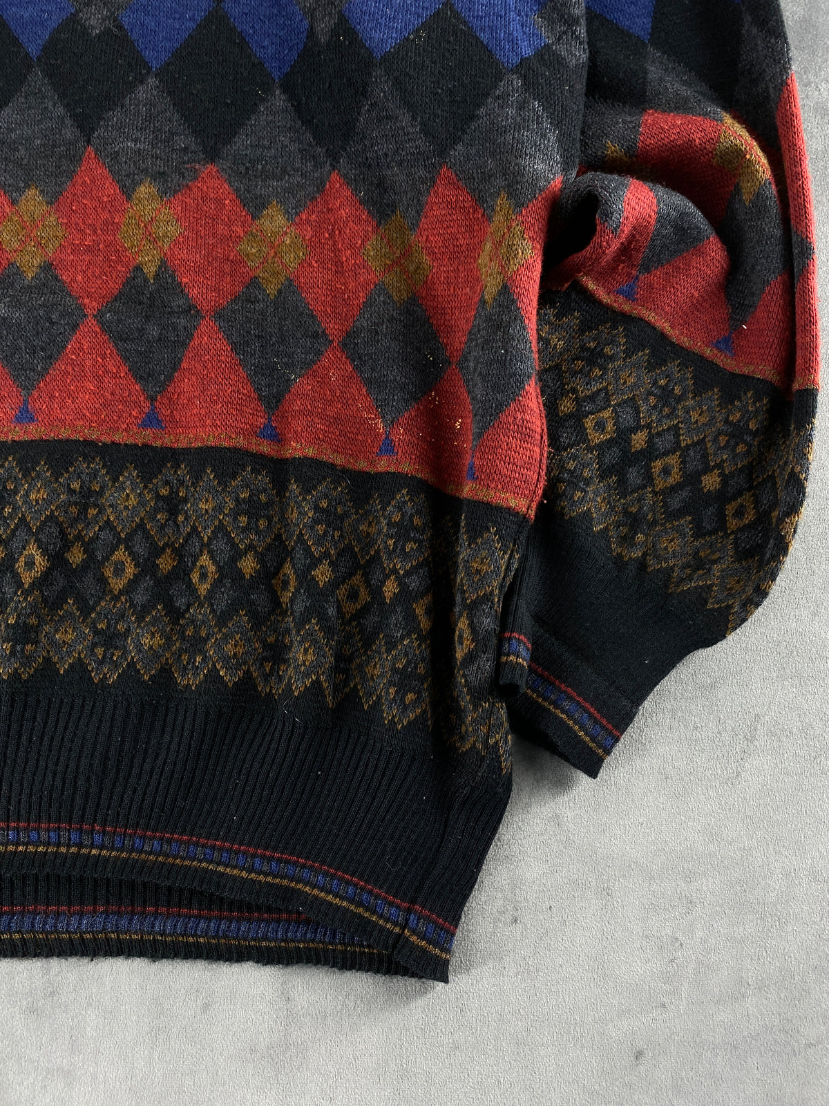 Maglione dolcevita a rombi multicolore Pro Man vintage – Uomo Taglia L