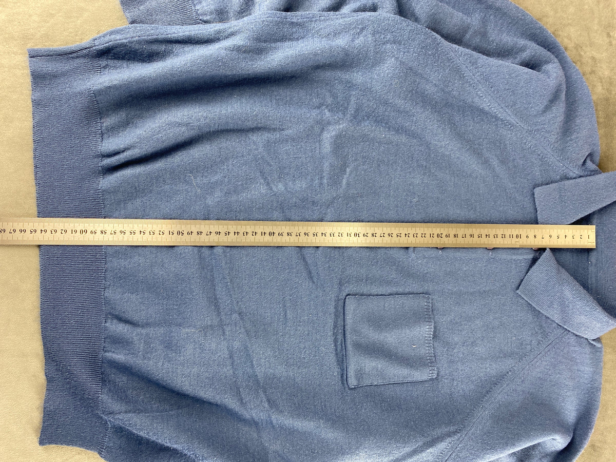 Maglione polo in maglia azzurro vintage – Uomo Taglia L