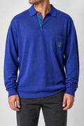 Maglione polo in maglia blu royal BMW vintage – Uomo Taglia XXL